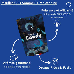 Thumbnail Effets Pastilles CBD Sommeil+ CBN &amp; Mélatonine - Novaloa - Mon Petit Herbier