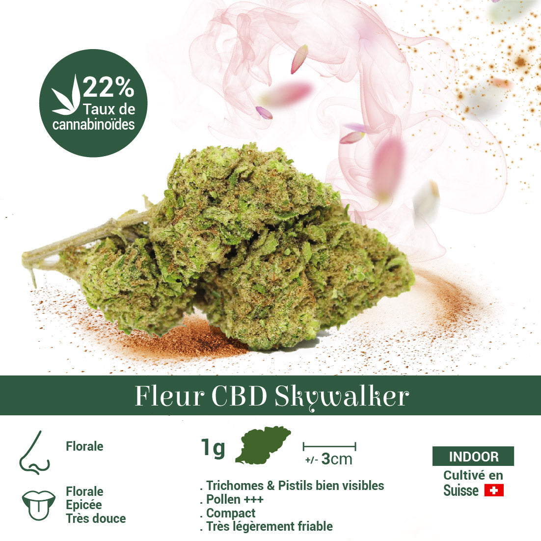 Fleur CBD 22% Skywalker en Vrac - Indoor - Mon Petit Herbier