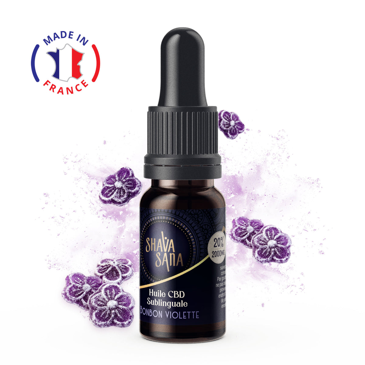 Huile CBD 20% Bonbon Violette Full Spectrum - Shava Sana - Mon Petit Herbier