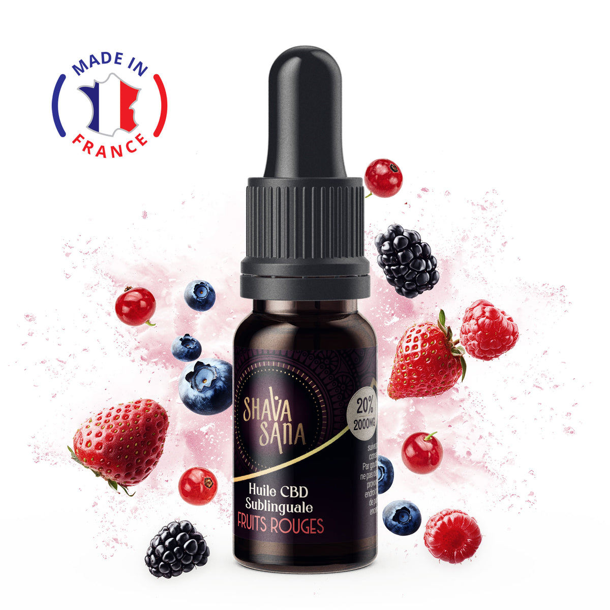 Huile CBD 20% Fruits Rouges Full Spectrum - Shava Sana - Mon Petit Herbier