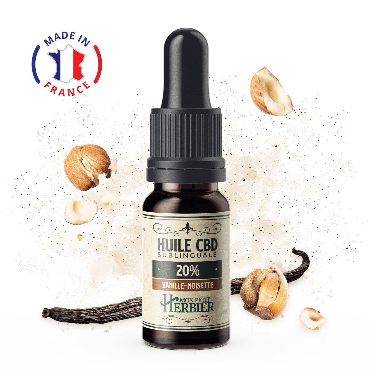 Huile CBD 20% Vanille et Noisette - Mon Petit Herbier