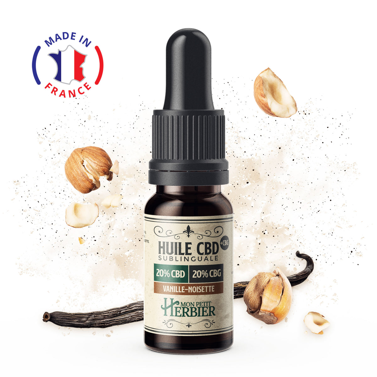 Huile CBD 40% Vanille et Noisette - Mon Petit Herbier