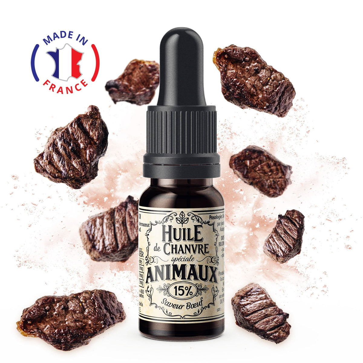Huile CBD Chien 15% Boeuf - Mon Petit Herbier