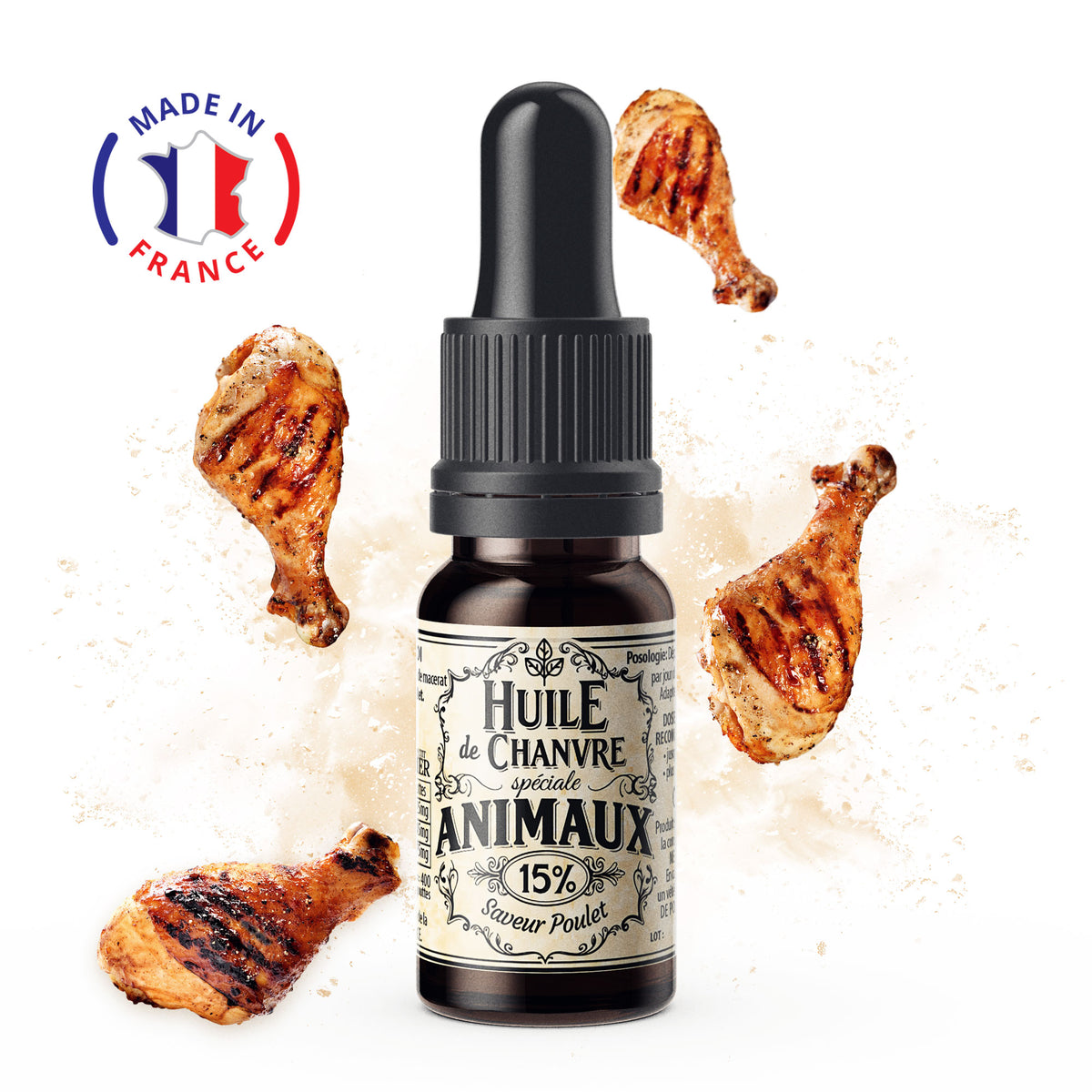 Huile CBD Chiens 15% Poulet - Mon Petit Herbier