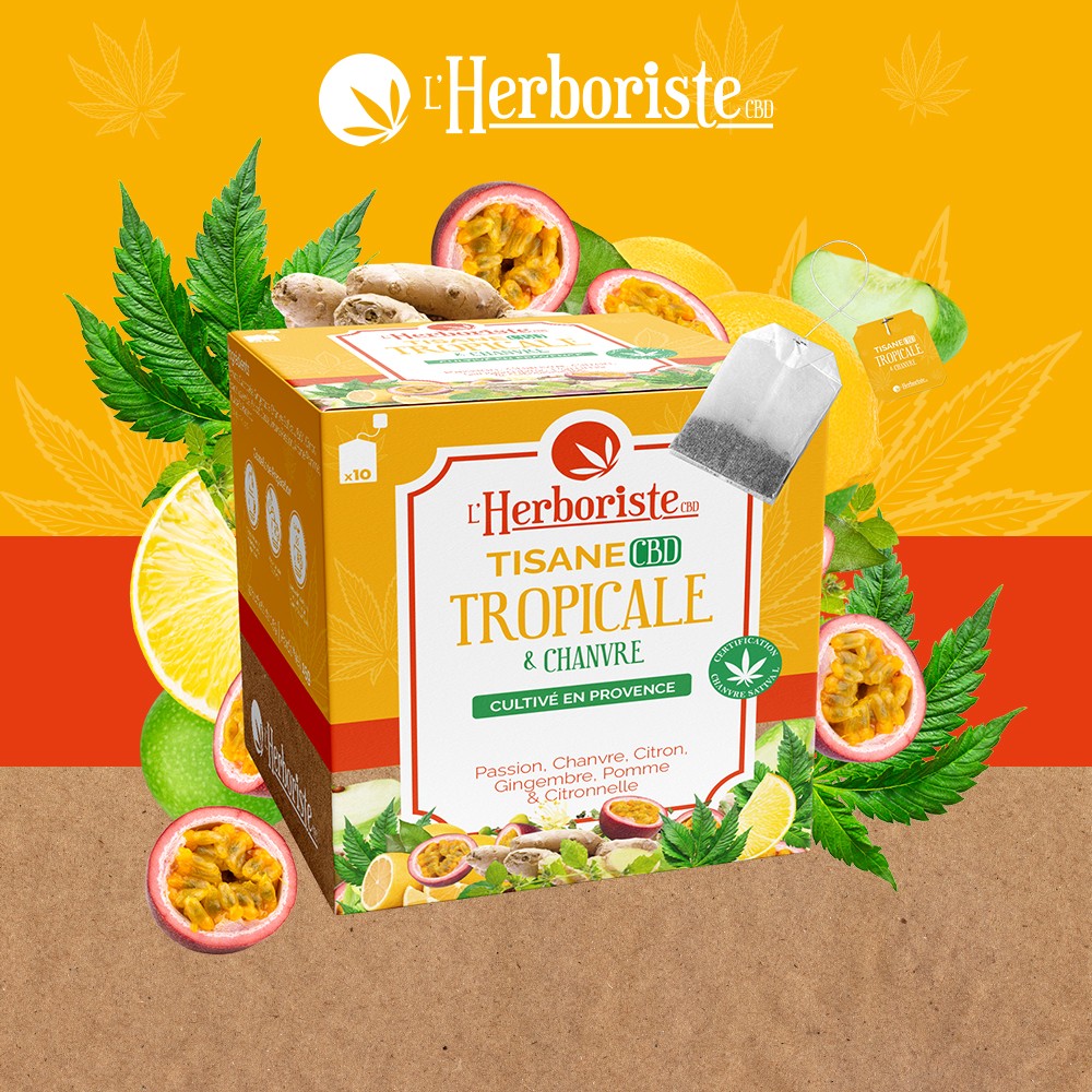 Packaging Infusettes CBD Tropicale - Tisane - L&#39;Herboriste - Mon Petit Herbier
