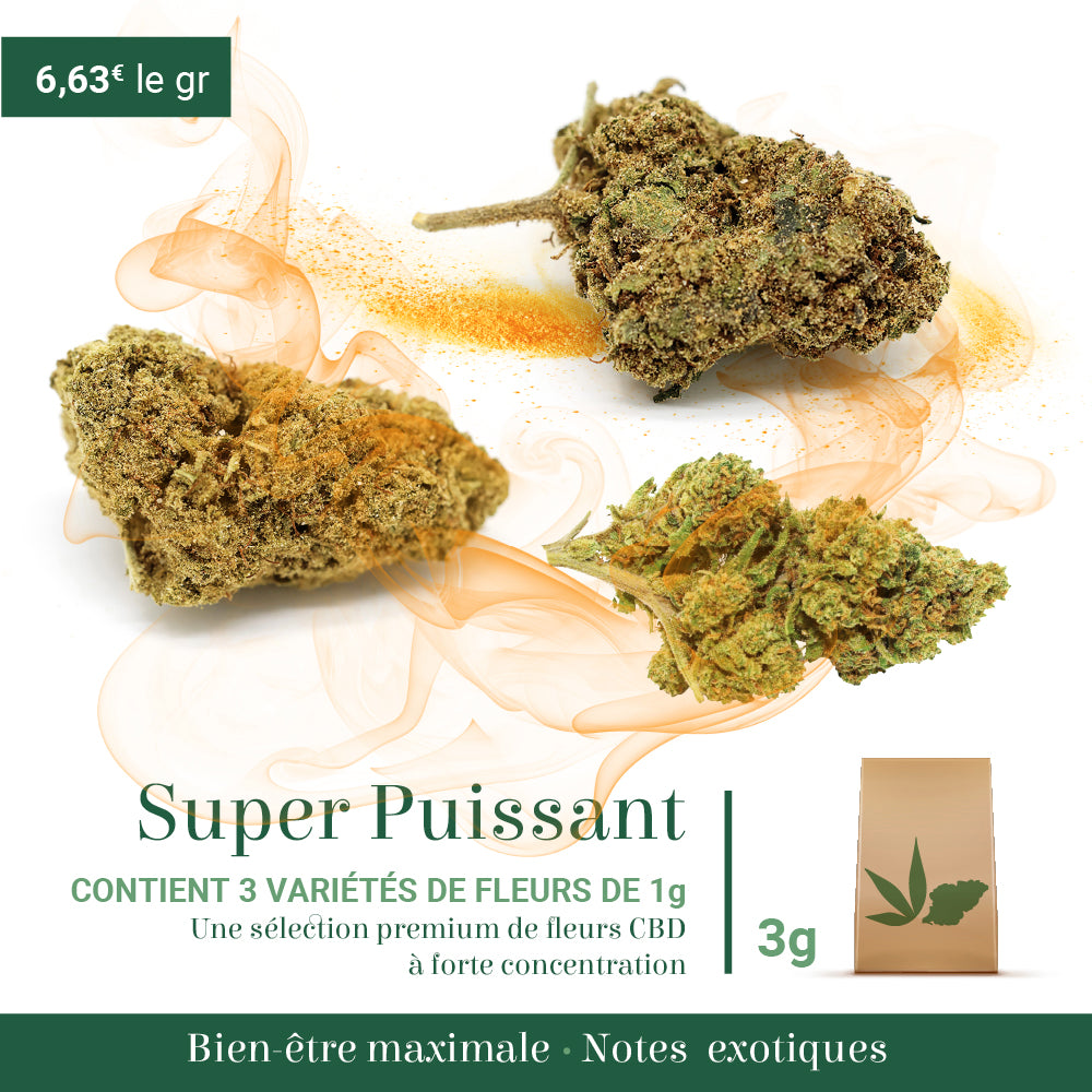 Pack Fleurs CBD - Super Puissant (3 grammes)