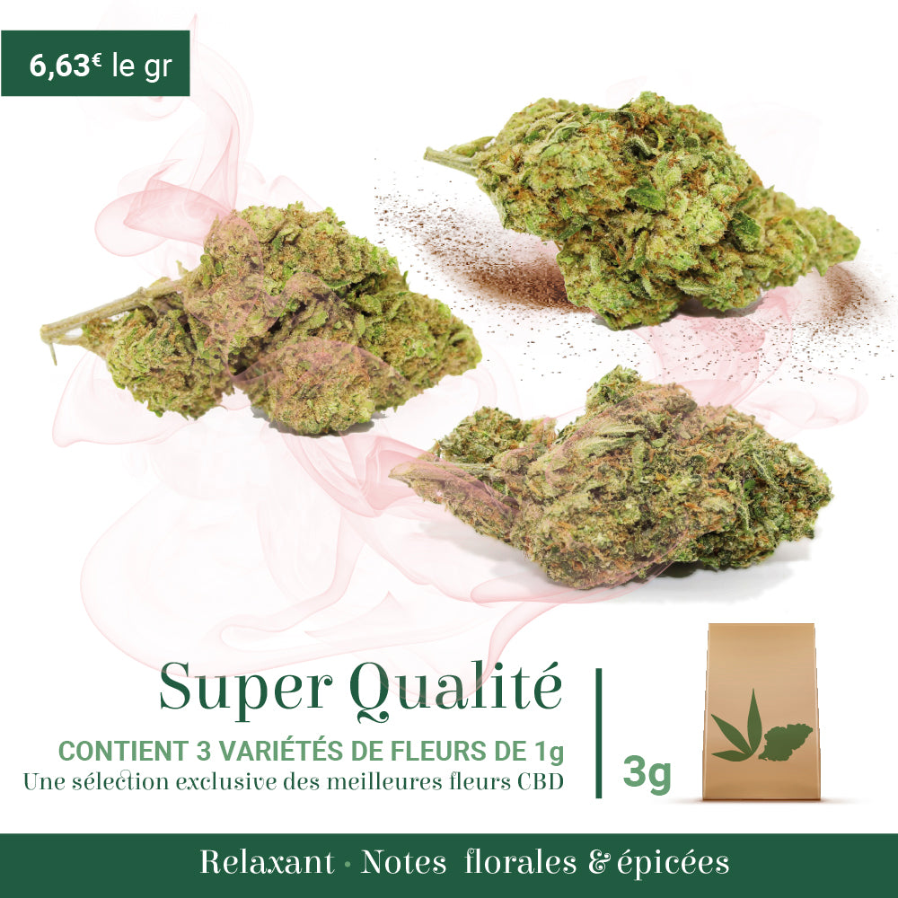 Pack Fleurs CBD - Super Qualité (3 grammes) - Mon Petit Herbier