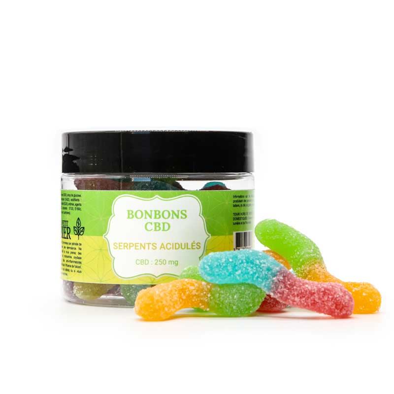 Bonbons CBD 22,5mg serpents acidulés - Mon Petit Herbier